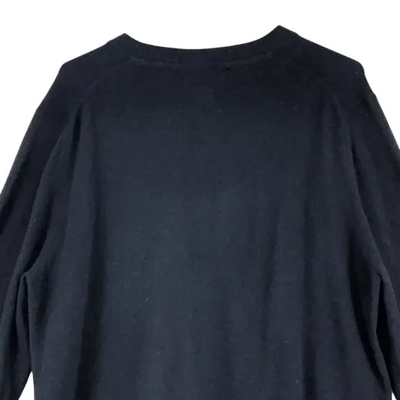 John W Nordstom Mens Size M Sweater Jumper V Neck 100% Cashmere Navy Blue